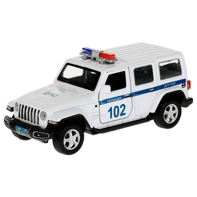 Игрушка машинка металлическая Jeep Wrangler Sahara Полиция Технопарк SAHARA5D-12POL-WH 1